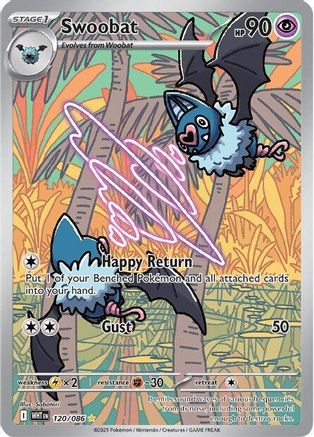 Swoobat 120/086 - Holofoil SV White Flare - Illustration Rare