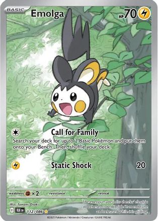 Emolga 112/086 - Holofoil SV Black Bolt - Illustration Rare