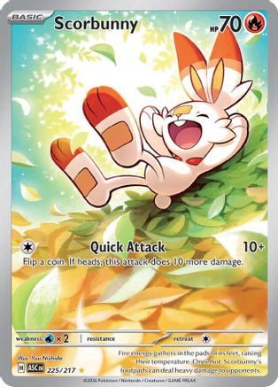 Scorbunny 225/217 - Holofoil ME Ascended Heroes - Illustration Rare