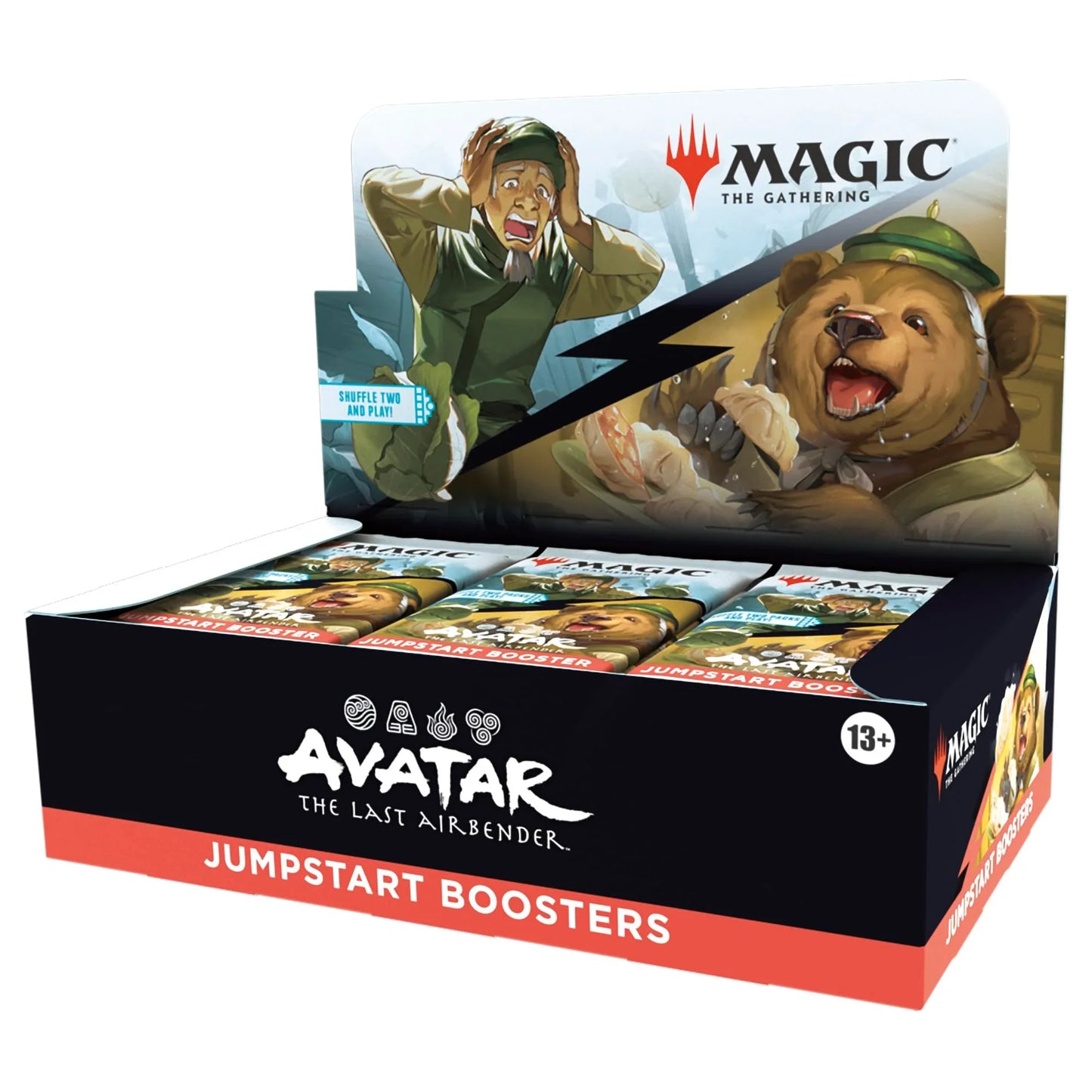 Magic The Gathering Avatar The Last Airbender Jumpstart Boosters box with character and bear