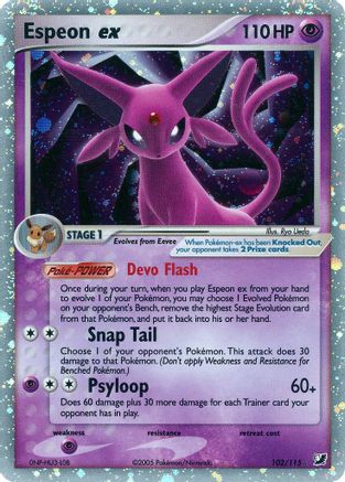 Espeon ex 102 - Holofoil Unseen Forces - Ultra Rare