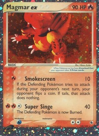 Magmar ex 100/109 - Holofoil Ruby and Sapphire - Ultra Rare