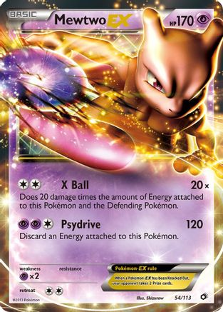 Mewtwo EX 054/113 - Holofoil Legendary Treasures - Ultra Rare