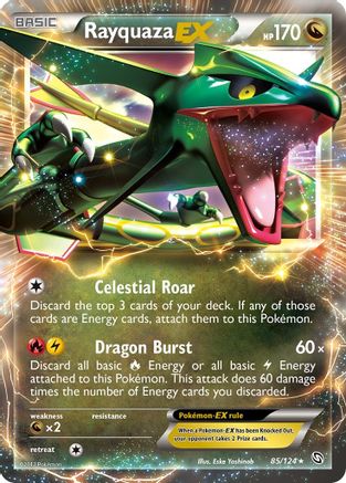 Rayquaza EX 085/124 - Holofoil Dragons Exalted - Ultra Rare