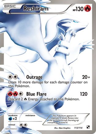 Reshiram (113 Full Art) (113 Full Art) 113/114 - Holofoil Black and White - Ultra Rare