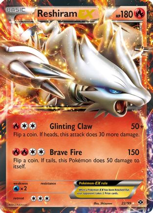 Reshiram EX 022 - Holofoil Next Destinies - Ultra Rare