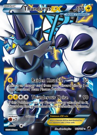 Thundurus EX (Team Plasma) (110 Full Art) (Team Plasma) 110 - Holofoil Plasma Freeze - Ultra Rare