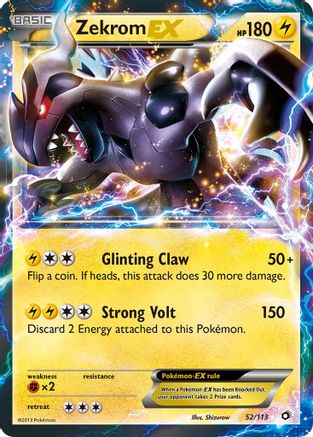 Zekrom EX 052/113 - Holofoil Legendary Treasures - Ultra Rare