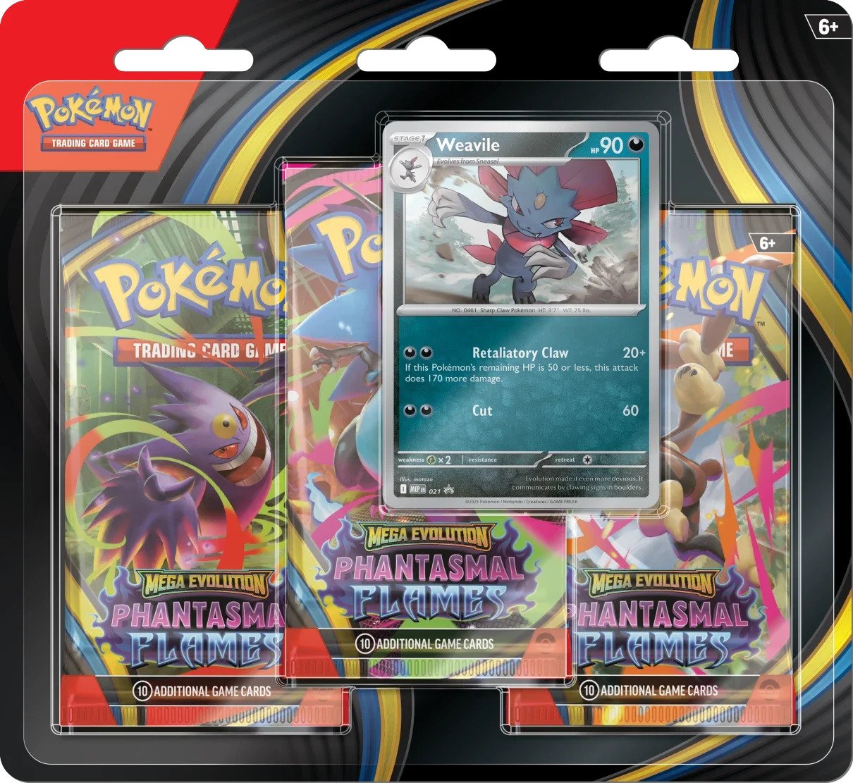 Pokemon TCG: Mega Evolution - Phantasmal Flames 3-Pack Blister