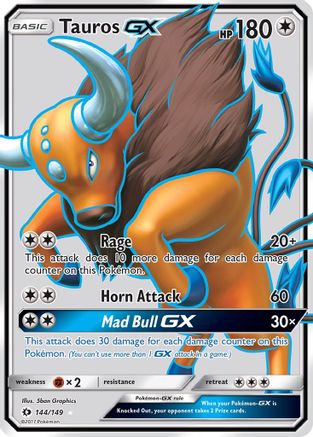 Tauros GX (Full Art) 144/149  - Holofoil SM Base Set - Ultra Rare