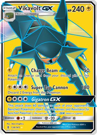 Vikavolt GX (Full Art) 134  - Holofoil SM  Guardians Rising - Ultra Rare
