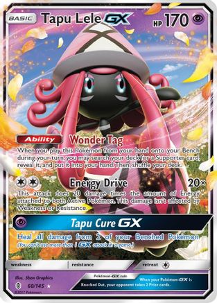 Tapu Lele GX 060/145  - Holofoil SM  Guardians Rising - Ultra Rare