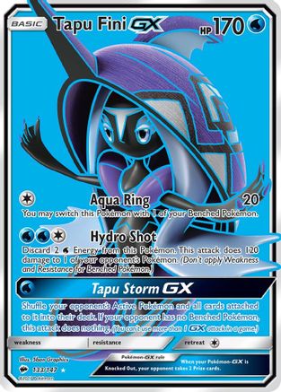 Tapu Fini GX (Full Art) 133/147  - Holofoil SM  Burning Shadows - Ultra Rare