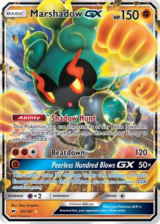 Marshadow GX 080/147  - Holofoil SM  Burning Shadows - Ultra Rare