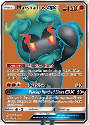 Marshadow GX (Full Art) 137/147  - Holofoil SM  Burning Shadows - Ultra Rare