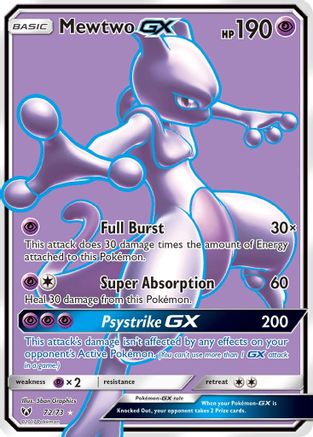 Mewtwo GX (Full Art) 072/73  - Holofoil Shining Legends - Ultra Rare