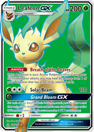 Leafeon GX (Full Art) 139  - Holofoil SM  Ultra Prism - Ultra Rare