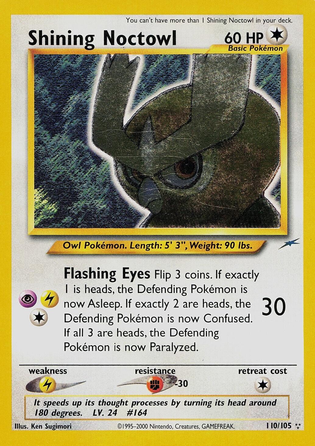 Shining Noctowl 110  - Unlimited Holofoil Neo Destiny - Secret Rare
