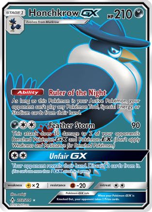 Honchkrow GX (Full Art) 202/214  - Holofoil SM  Unbroken Bonds - Ultra Rare