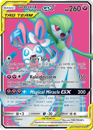 Gardevoir & Sylveon GX (204) (Full Art) (204)  204/214  - Holofoil SM  Unbroken Bonds - Ultra Rare