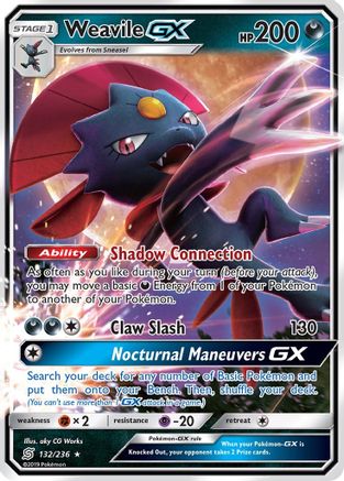 Weavile GX 132/236  - Holofoil SM  Unified Minds - Ultra Rare