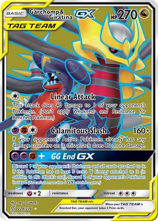Garchomp & Giratina GX (Full Art) 228  - Holofoil SM  Unified Minds - Ultra Rare