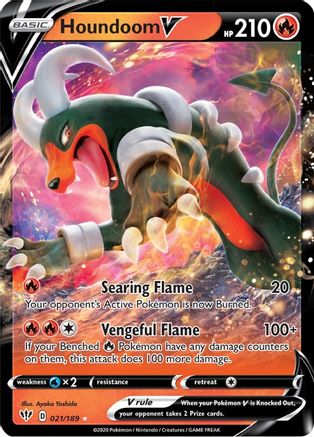 Houndoom V 021/189  - Holofoil SWSH03 Darkness Ablaze - Ultra Rare