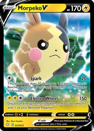 Morpeko V 037/072  - Holofoil Shining Fates - Ultra Rare