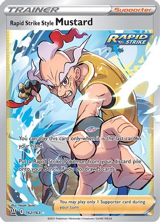 Rapid Strike Style Mustard (Full Art) 162/163  - Holofoil SWSH05 Battle Styles - Ultra Rare