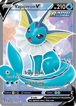 Vaporeon V (Full Art) 172/203  - Holofoil SWSH07 Evolving Skies - Ultra Rare