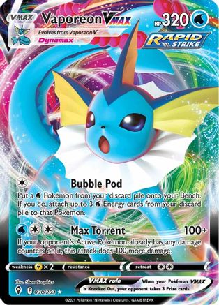 Vaporeon VMAX 030/203  - Holofoil SWSH07 Evolving Skies - Ultra Rare