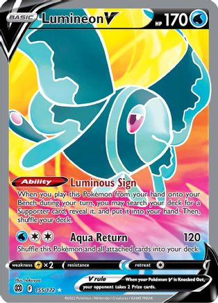 Lumineon V (Full Art) 155/172  - Holofoil SWSH09 Brilliant Stars - Ultra Rare