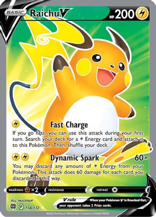 Raichu V (Full Art) 158/172  - Holofoil SWSH09 Brilliant Stars - Ultra Rare