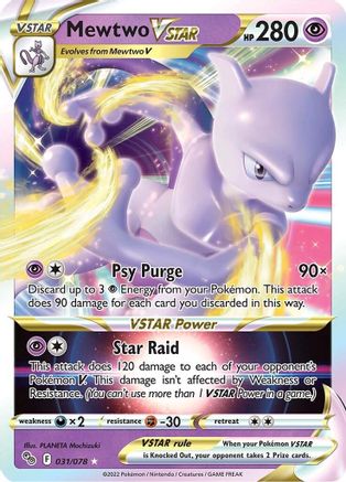 Mewtwo VSTAR 031/078  - Holofoil Pokemon GO - Ultra Rare