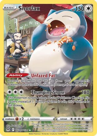 Snorlax TG10/TG30  - Holofoil SWSH11 Lost Origin Trainer Gallery - Ultra Rare