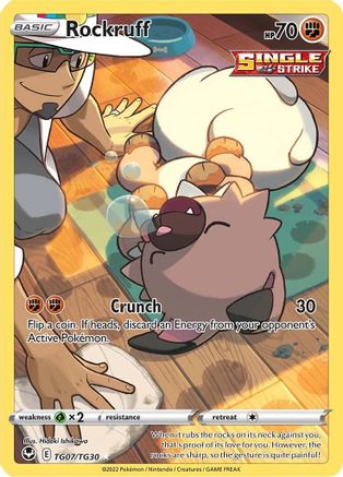 Rockruff TG07/TG30  - Holofoil SWSH12 Silver Tempest Trainer Gallery - Ultra Rare