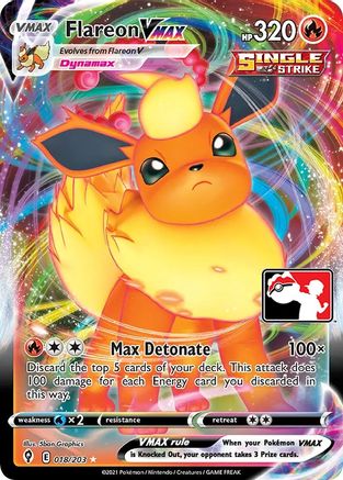 Flareon VMAX 018  - Holofoil Prize Pack Series Cards - Ultra Rare