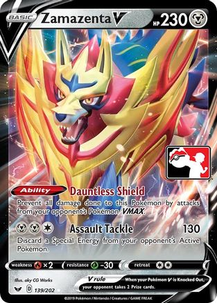 Zamazenta V 139/202  - Holofoil Prize Pack Series Cards - Ultra Rare