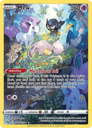 Mew GG10/GG70  - Holofoil Crown Zenith Galarian Gallery - Ultra Rare