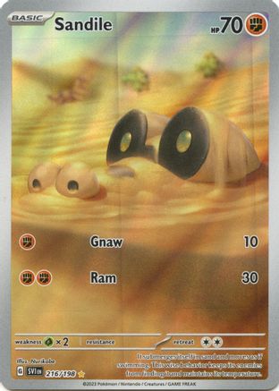 Sandile 216/198  - Holofoil SV01 Scarlet & Violet Base Set - Illustration Rare