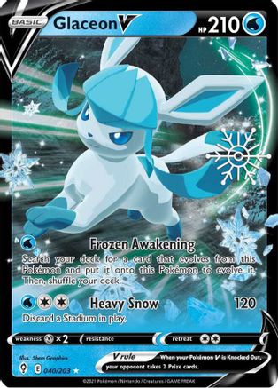 Glaceon V (Holiday Calendar) 040/203  - Holofoil Miscellaneous Cards & Products - Ultra Rare