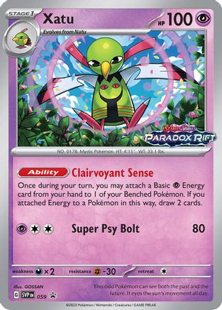 Xatu (Prerelease) 059  - Holofoil SV Scarlet & Violet Promo Cards - Rare