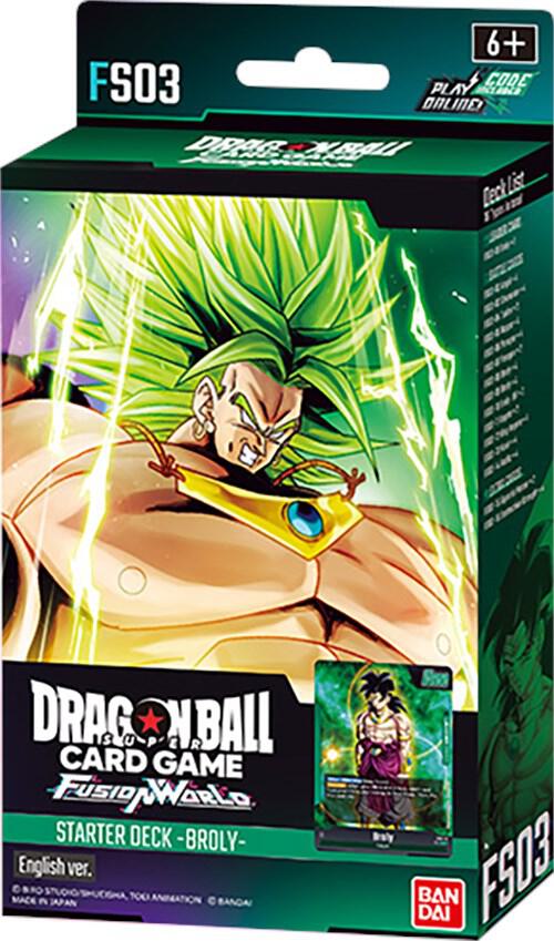 Dragon Ball Super Card Game Fusion World starter deck Broly in retail packaging