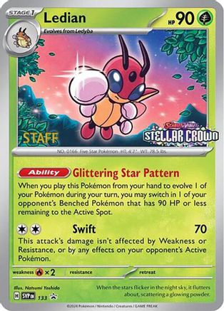 Ledian (Prerelease) [Staff] 133  - Reverse Holofoil SV Scarlet & Violet Promo Cards - Promo