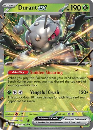 Durant ex 004/191  - Holofoil SV08 Surging Sparks - Double Rare