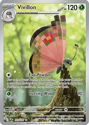 Vivillon 193/191  - Holofoil SV08 Surging Sparks - Illustration Rare