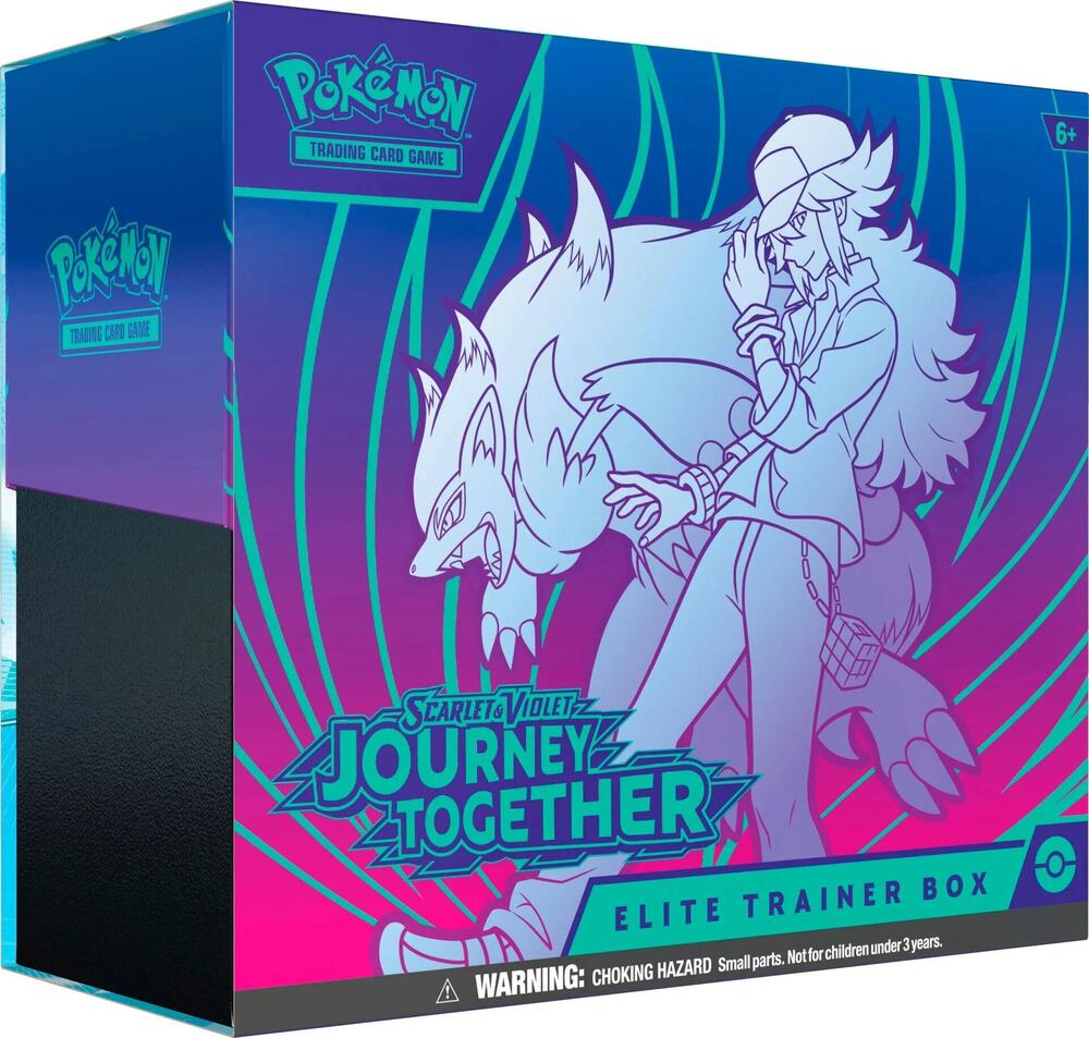 Pokemon Scarlet & Violet Journey Together Elite Trainer Box with Lycanroc artwork