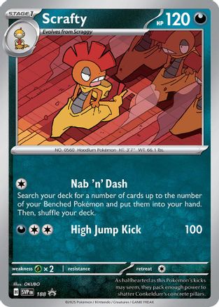 Scrafty (Cosmos Holo) 188  - Holofoil SV Scarlet & Violet Promo Cards - Promo