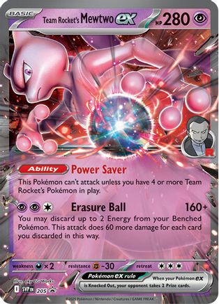 Team Rocket's Mewtwo ex 205  - Holofoil SV Scarlet & Violet Promo Cards - Promo