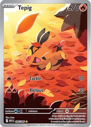 Tepig 096/086  - Holofoil SV White Flare - Illustration Rare